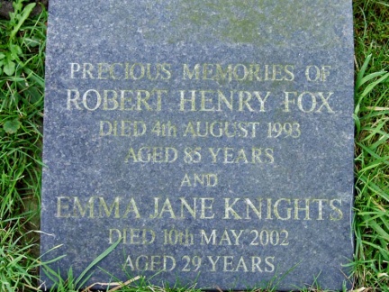 FOX Robert Henry died 1993 and Emma Jane KNIGHTS died 2002